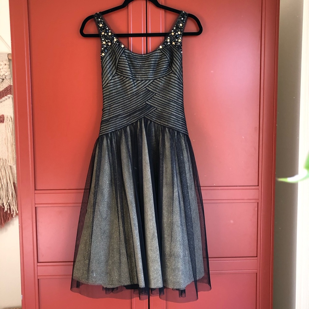 BCBGMAXAZRIA Woven Evening Dress